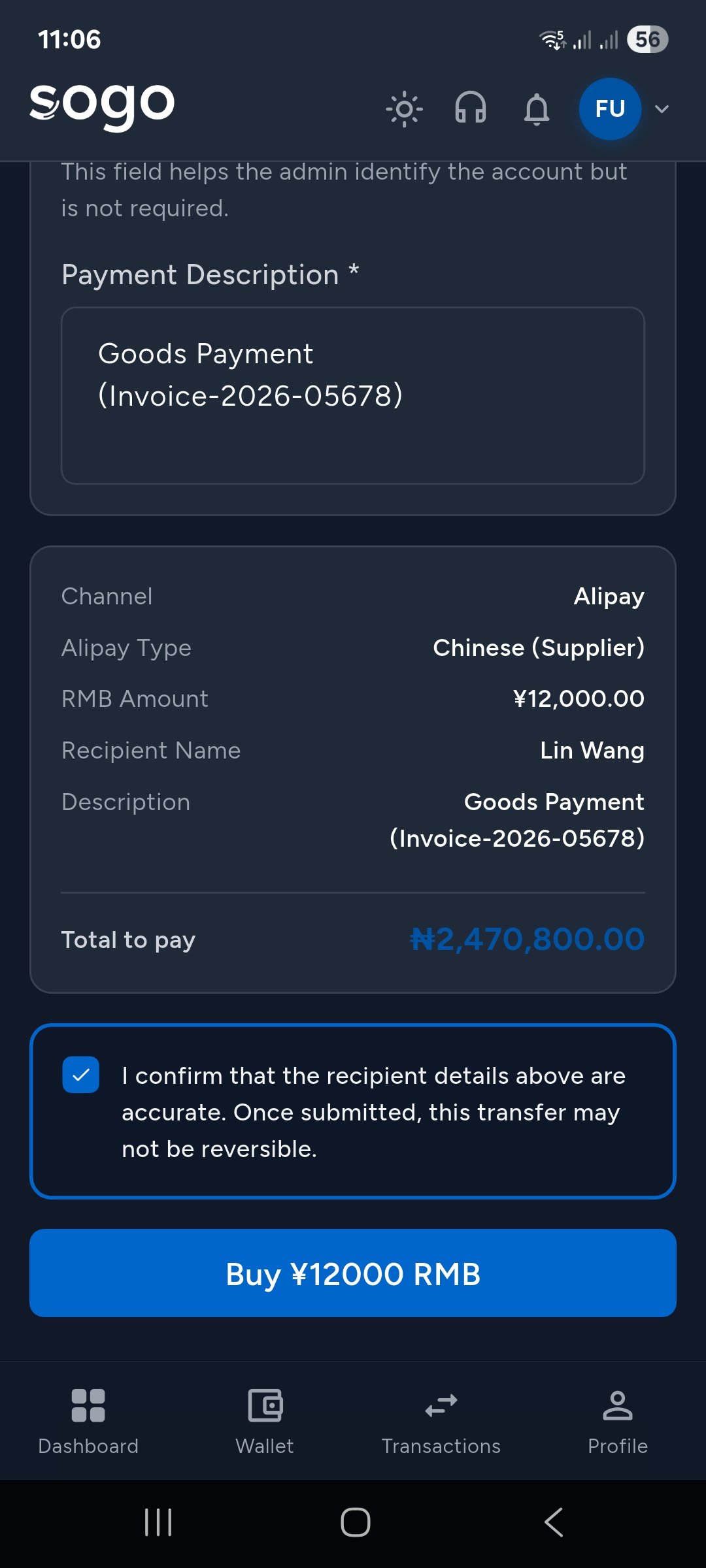 RMB purchase review